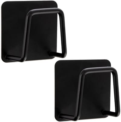 Zelfklevende Haak Zwart BLACK 4,8x4,8 cm 2 stuks - Haken - Handdoekhaak - Haakjes - Wandhaakjes - Ophanghaken