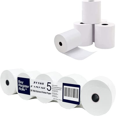 Kassabon Papier Rolletjes 3 Inch (76mm) voor POS Printers - 5 Stuks