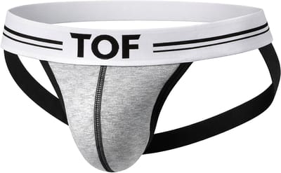 TOF Paris French Jock Heather-Grey - MAAT XL - Heren Ondergoed - Jockstrap voor Man - Mannen Jock