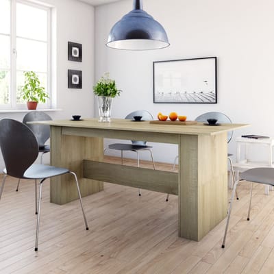vidaXL - Eettafel - 180x90x76 - cm - bewerkt - hout - sonoma - eikenkleurig