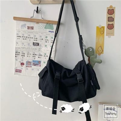 Canvas Werk Messenger Bag Dames Grote Capaciteit Schoudertas Dames Veelzijdige Grote Capaciteit Diagonale Crossbody Tas gray