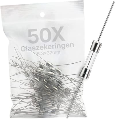 VLTG Glaszekering met Soldeerdraad - 6.3x32mm - 10A - Snel (F) - 125V/250V AC - 50 stuks
