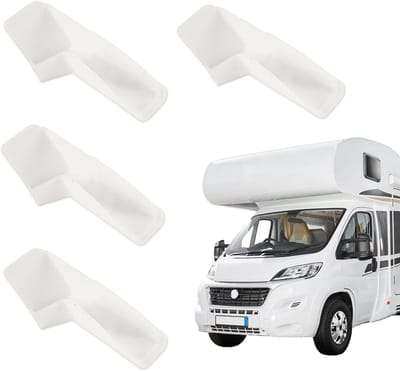 Dakgoten voor campers - Regenafleiders set - Voertuig beschermen - Robuuste ABS constructie - 4 stuks - Zwart