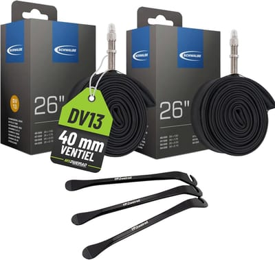 2-delige set fietsbinnenbanden 26 inch inclusief bandenlichters