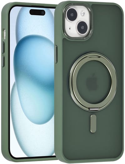 UNIQ Accessory Back Cover - Groen - Geschikt voor Apple iPhone 15 & 14 Plus - MagSafe en Kickstand