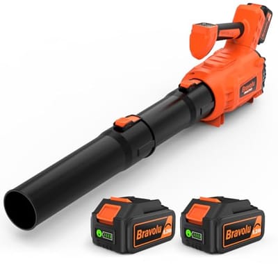 Krachtige Elektrische Bladblazer met 2 x 5200 mAh Batterijen en Lader, Turbo Modus, Max Luchtsnelheid 305 km/u