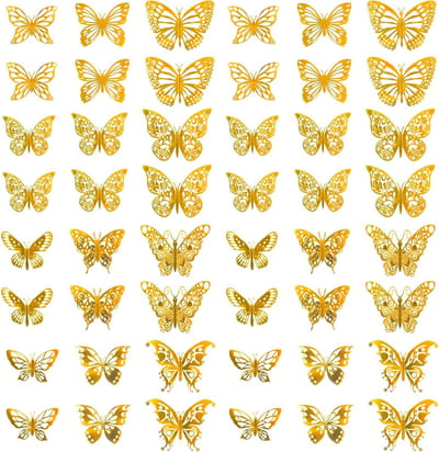 Mooie 3D Vlinders Muurstickers - 48 Stuks Decoratie voor Slaapkamer, Kinderkamer en Woonruimte met Levendige Kleuren