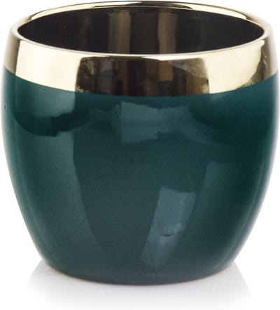 Decoratieve bloempot Emerald Ø11cm H9cm keramiek / goud / groen
