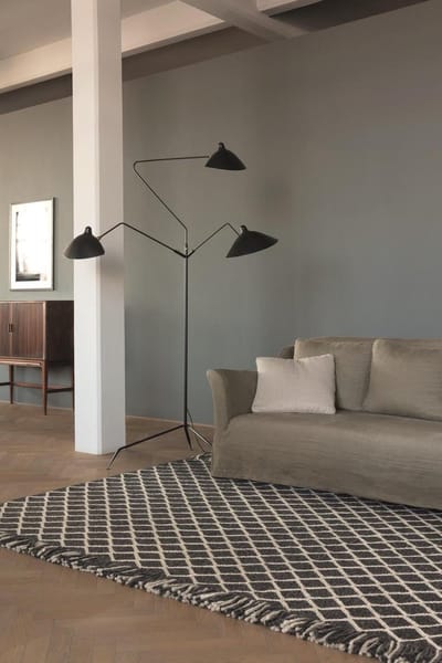 LIGNE PURE Merge – Vloerkleed – Tapijt – handgeweven – wol – eco – modern – Zwart Wit - 60x120