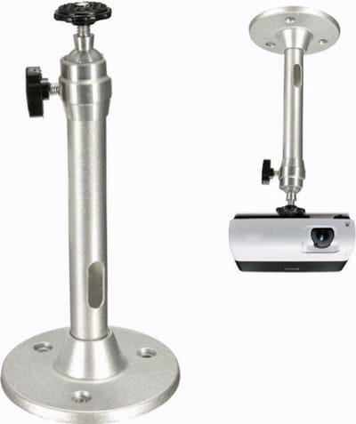 WiseGoods Beamer Plafondbeugel Universeel - Projector Ophangsysteem - Draaibaar en Kantelbaar - Met Kabelgoot - Zilver