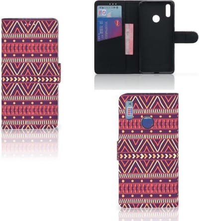 Huawei Y7 (2019) Telefoon Hoesje Aztec Paars