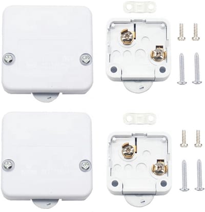 Kastschakelaar 250V 2A – 2 Stuks – Automatische Lichtschakelaar voor in de Kast – Deurcontact Schakelaar – 50x52mm – Wit
