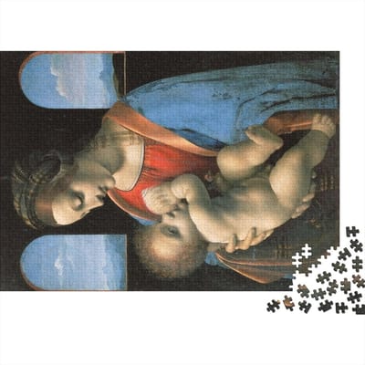 Houten Puzzel - Legpuzzel Volwassenen - Ontspanning Thuis - Premium Gerecycled Karton - 1000 Stukjes - Madonna Litta