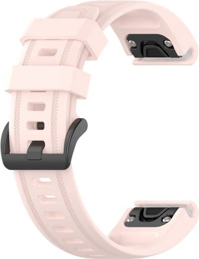 Siliconen bandje - geschikt voor Garmin Fenix 5S / 5S Plus / 6S / 6S Pro / 7S / 7S Pro / 8 (43 mm) / Approach S12 / S42 / S70 42 mm / Epix Pro (Gen 2) 42 mm / D2 Delta S / Descent Mk2S / Mk3(i) 42 mm - lichtroze