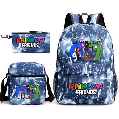 Rainbow Friends Omringende Rugzak Basisschoolleerling Sterrenhemel Schooltas Driesets as the picture