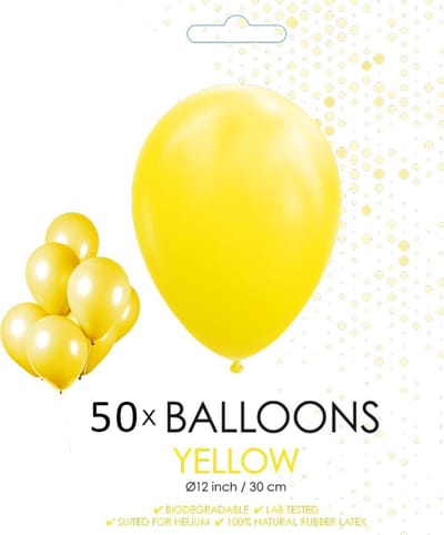 50 ballonnen geel 12 inch