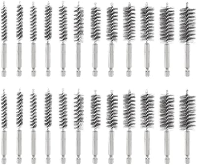 Complete Set van 24 RVS Draadborstels voor Boormachine, Inclusief Accessoires voor Effectieve Reiniging en Schuren