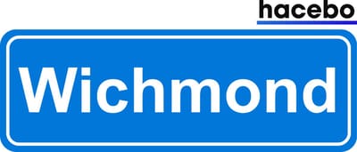 Hacebo - Plaatsnaam Sticker - 29x10 CM - Wichmond sticker - Verkeersborden sticker - grappige cadeaus - Wichmond