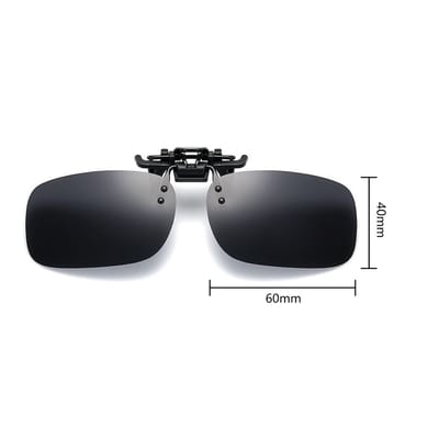 Gepolariseerde Zonnebril Clip - UV400 - TAC Lens - Vermindert Reflecties - Voor Rijden/Vissen/Wandelen/Fietsen - Flip-Up Ontwerp - Voor Brildragers - Zwart - 60x40mm (Lens)/Universeel - 1 Stuk