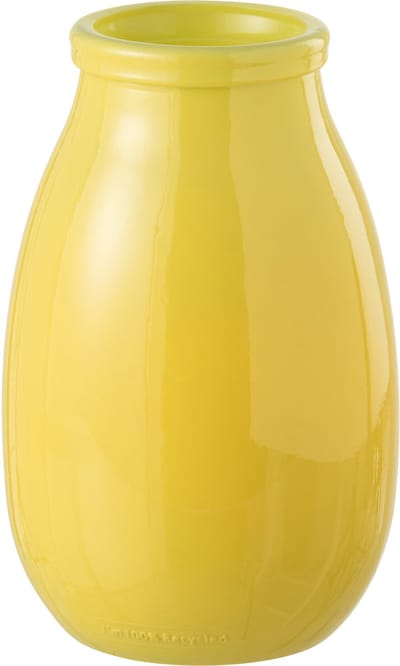 J-Line vaas - glas - geel - large - Ø 17.5 cm