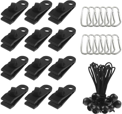 Unyqoos ® Robuuste Set van Zeilclips en Luifelaccessoires voor Kamperen en Outdoor Avonturen