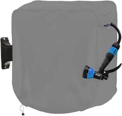 Beschermhoes Tuinslang - Slanghaspelhoes - Tuinonderhoud - Gereedschapsvrij Gemak - 60x45x60cm - Grijs