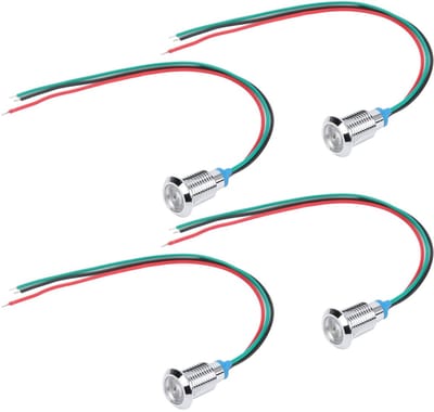 Dailygoody - Voorbedrade Ronde LED's - LED-indicatielampjes - 10 mm - 12V tot 24V - Dual Colors - Geschikt voor automodificatie, computermodificatie