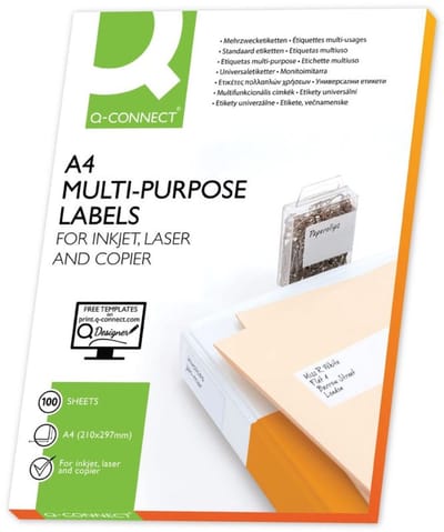 Klevende etiketten Q-Connect KF01584 Wit 100 Lakens 99,1 x 33,9 mm