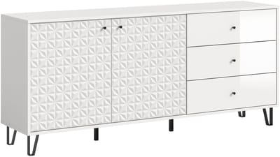 Modern Sideboard in Wit - Royale Opbergkast met Laden en Deuren - 170x76x40cm