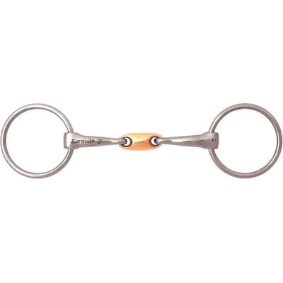 Roestvrij stalen snaffle bit met koperen Franse schakels voor paarden Weatherbeeta Korsteel