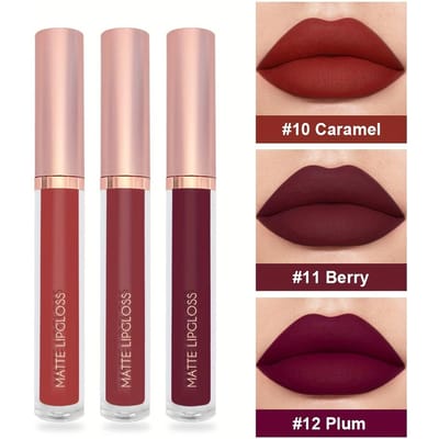 3 stuks Mat Lipgloss Schoonheid Sexy Langhoudend Niet-plakkende Beker Nude Rood Vloeibare Lippenstift Make-up Voor Vrouwen Lipglans Cosmetica