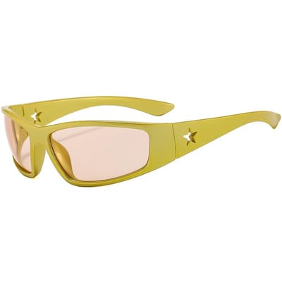 Mode Punk Kattenoog Zonnebril Goggle Y2k Luxe Zonnebril Toekomstige Technologie Uv400 Dames Designerbril beige