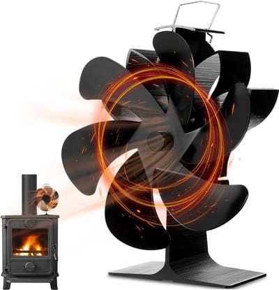 Luxe Kachelventilator, voor houtkachel of open haard, milieuvriendelijk en efficiënt