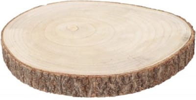 Chaks Decoratie boomschijf met schors - hout - D34 x H4 cm - rond - Onderborden/kaarsenplateaus