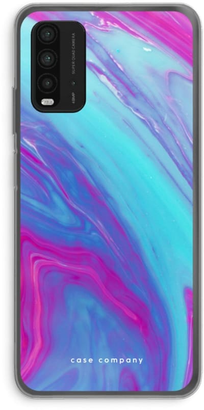 Case Company® - Hoesje geschikt voor Xiaomi Redmi 9T hoesje - Zweverige regenboog - Soft Cover Telefoonhoesje - Bescherming aan alle Kanten en Schermrand