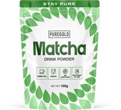 Pure Gold Matcha Poeder – 100g – 33 Porties – 100% Pure Matcha van Groene Thee – Vegan & Zonder Toevoegingen – Naturel
