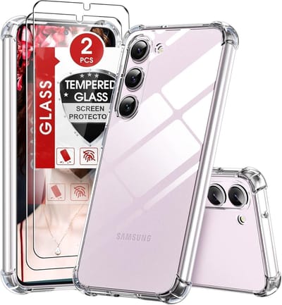 Hoesje Geschikt voor Samsung Galaxy S25 Edge hoesje transparant Anti Shock silicone hoesje met 2 Pack Samsung S25 Edge Screenprotector tempered glass