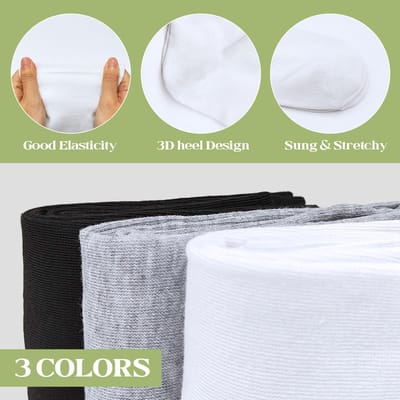 Dailygoods- Overknee-kousen 3-pack - Hoge Sokken - Klassiek Zwart/Wit/Grijs - Lange Kousen voor Dames/Meisjes - Hoogwaardig Polyester - Casual Stijl