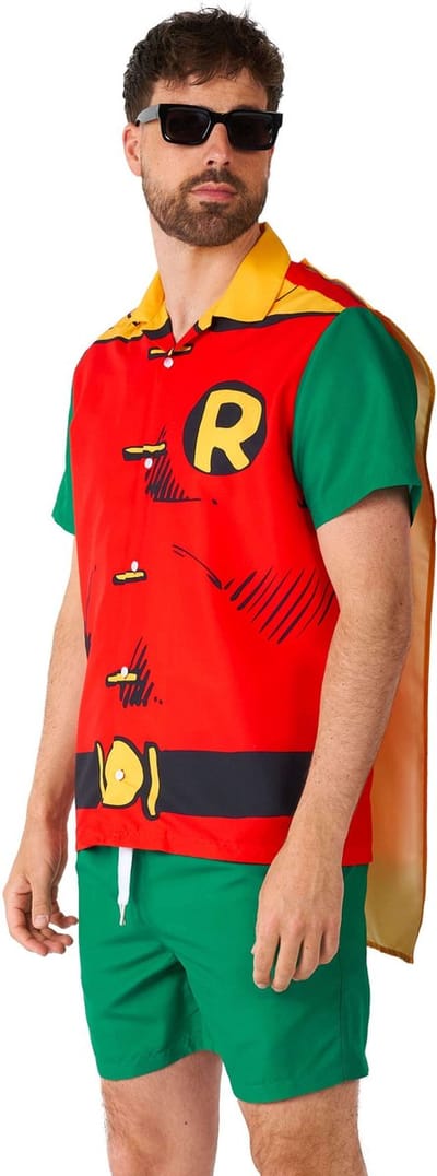 Suitmeister Robin™ - Heren Zomer Set - Halloween Kostuum - Carnavalskleding - Rood - Maat: L