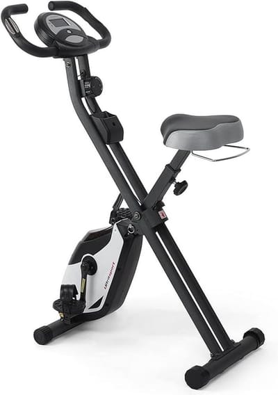 Hometrainer Opvouwbaar voor Thuis - Fitness Fiets met 8 Weerstandsniveaus - LCD-Trainingscomputer, Hartslagmeting, Handdoekhouder en Belastbaar tot 130 kg