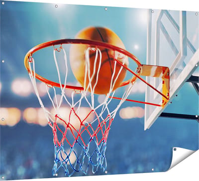 Gards Tuinposter Basketbal in Ring - Hoepel - Bord - 160x120 cm - Tuindoek - Tuindecoratie - Wanddecoratie buiten - Tuinschilderij
