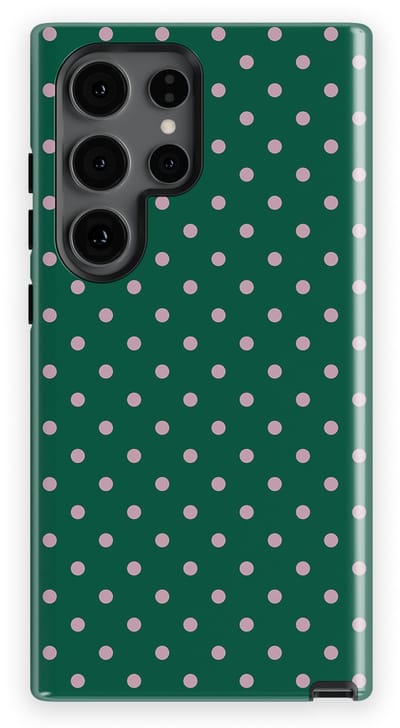 Polka Dots Hoesje Samsung Galaxy S24 Ultra | Geschikt Voor Mag | Stippen Design Backcover Samsung Galaxy S24 Ultra Forest Blush
