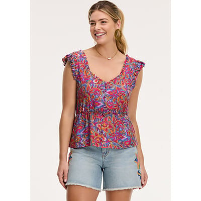 Shiwi Elle Blouse Sicilian Flower Purple Sicilian Flower Size: S | Blouses Outlet | Dames | Paars