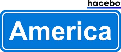 Hacebo - Plaatsnaam Sticker - 29x10 CM - America sticker - Verkeersborden sticker - grappige cadeaus - America