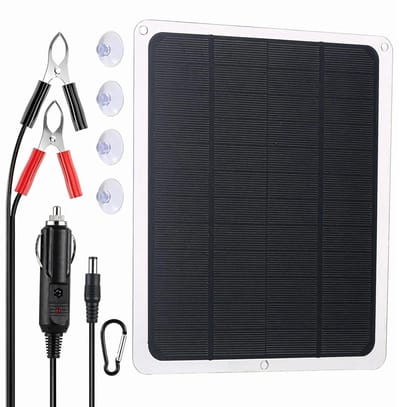 Monokristallijne Oplader - Flexibel Paneel - Accu Onderhoud - Hoge Energieconversie - 27x20 cm - Zwart
