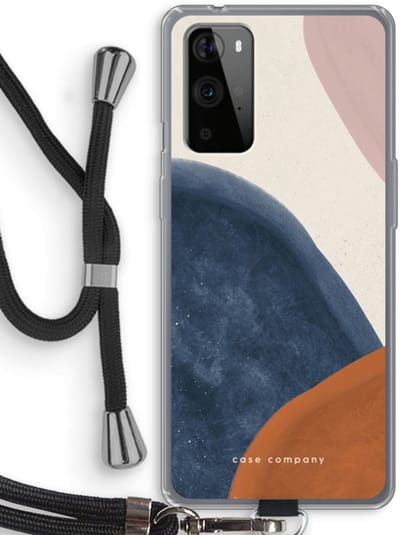 Case Company® - Hoesje met koord geschikt voor OnePlus 9 Pro hoesje met Koord - Geo #1 - Telefoonhoesje met Zwart Koord - Bescherming aan alle Kanten en Over de Schermrand