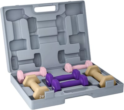 SPORTNOW Halterset Staal, Kunstleer 41L x 30B x 8H cm Roze+Paars+Koffie