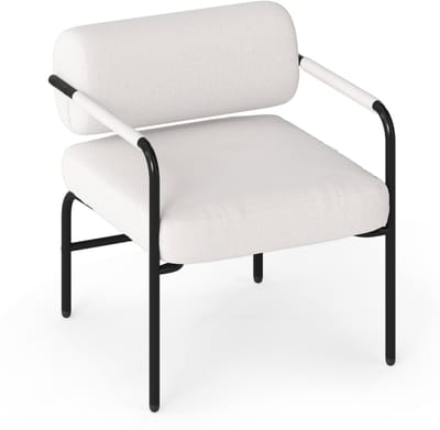 COSTWAY Fauteuil, loungestoel, woonkamer, gevoerde accentstoel met armleuningen en metalen frame, moderne losse stoel, comfortabele relaxstoel voor woonkamer, slaapkamer, leesruimte