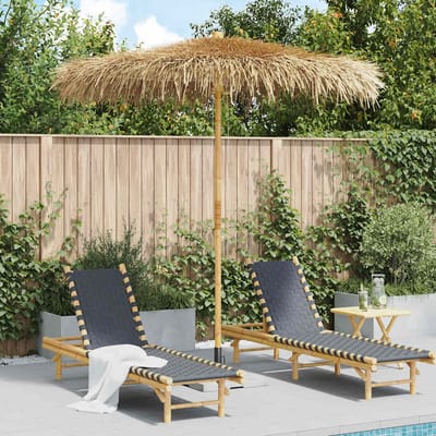 vidaXL - Tiki - Paraplu - met - Bananenblad - Luifel - 240 - cm - Bamboe