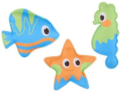 Eddy Toys Duikdieren Set 3-delig - Duikspeelgoed van Neopreen voor in het Zwembad - Vis, Zeester en Zeepaardje - Formaat 13 cm - Kleur Meerkleurig - Geschikt Vanaf 3 Jaar - Zwemtoy